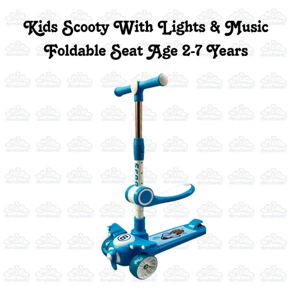 Kids Boy Girl Foldable Scooter Scooty With Wheels Lights and Music 2-7 Years