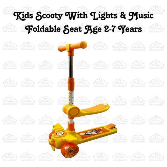 Kids Boy Girl Foldable Scooter Scooty With Wheels Lights and Music 2-7 Years