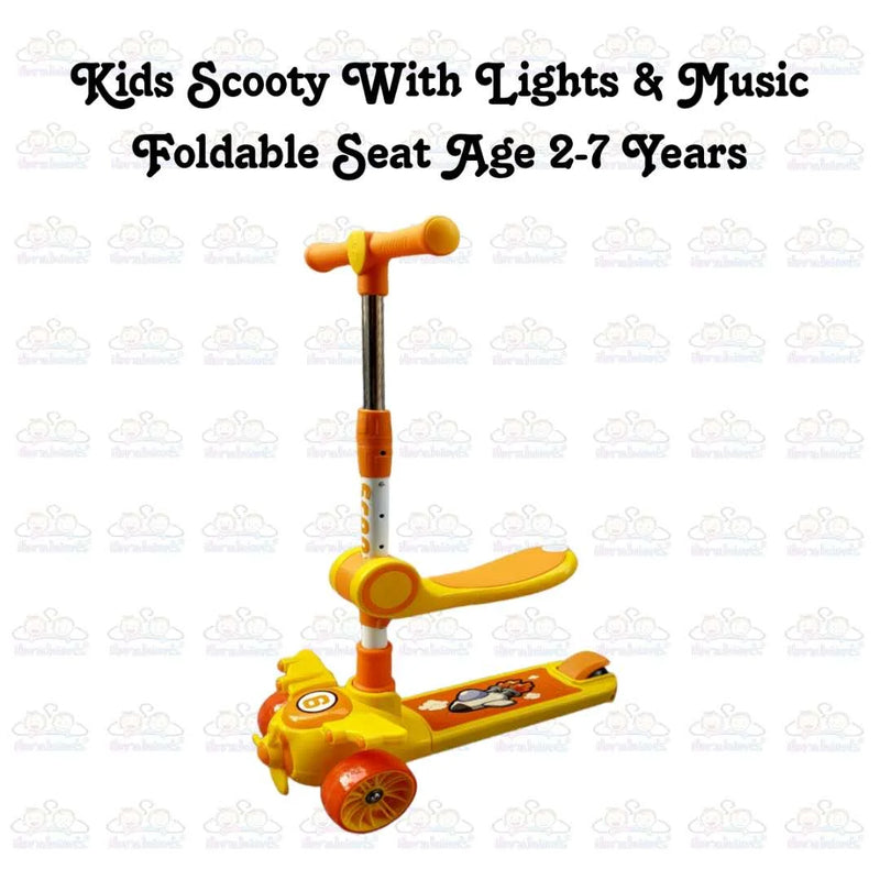 Kids Boy Girl Foldable Scooter Scooty With Wheels Lights and Music 2-7 Years