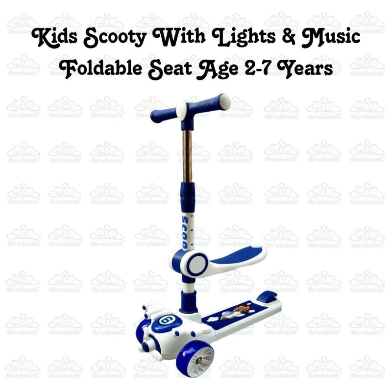 Kids Boy Girl Foldable Scooter Scooty With Wheels Lights and Music 2-7 Years