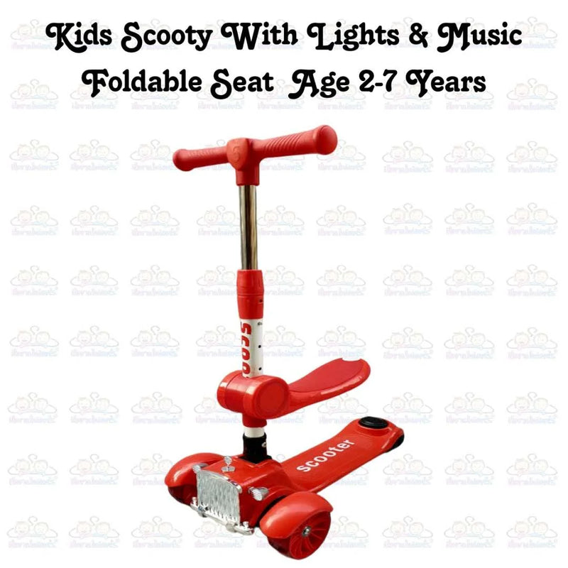 Kids Boy Girl Foldable Scooter Scooty With Wheels Lights and Music 2-7 Years