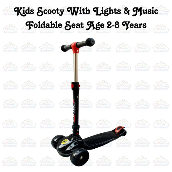 Kids Boy Girl Foldable Scooter Scooty With Wheels Lights and Music 2-8 Years