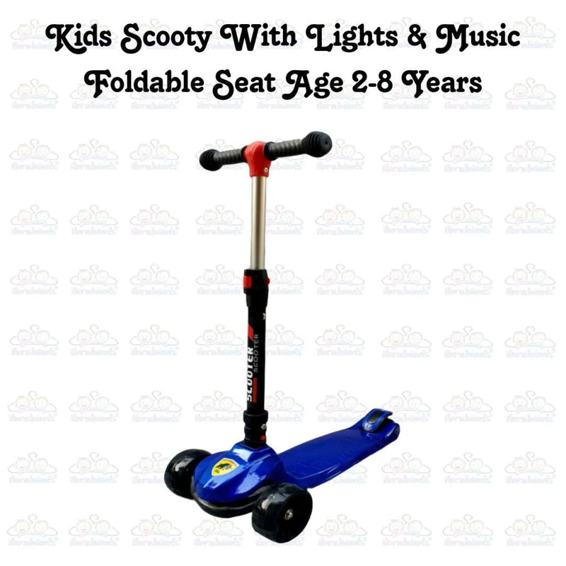 Kids Boy Girl Foldable Scooter Scooty With Wheels Lights and Music 2-8 Years