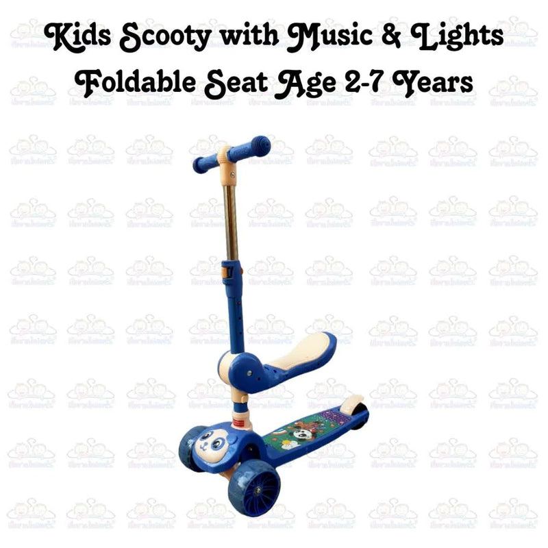 Kids Boy Girl Foldable Scooter Scooty With Wheels Lights and Music 2-7 Years