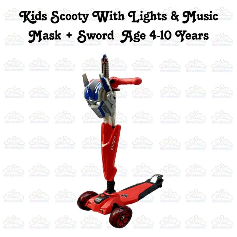 Kids Boy Girl Foldable Scooter Scooty With Wheels Lights and Music