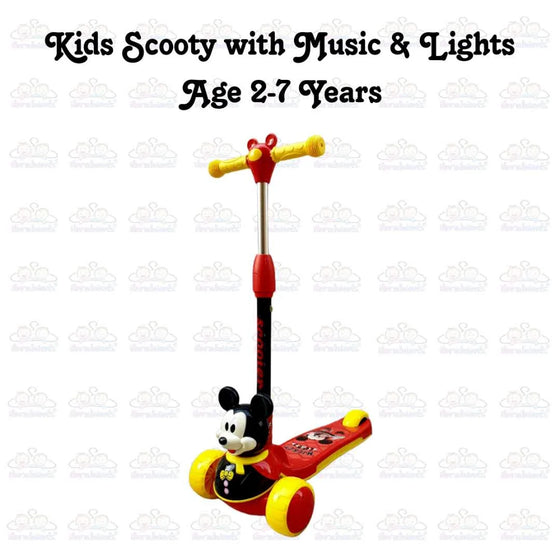 Kids Boy Girl Foldable Scooter Scooty With Wheels Lights and Music 2-8 Years