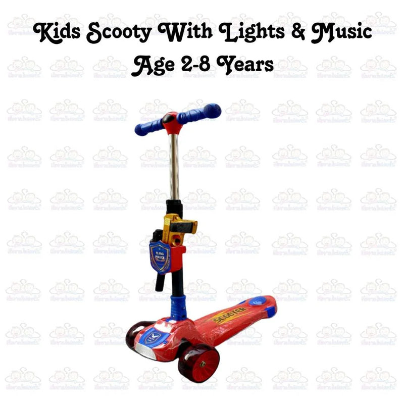 Kids Boy Girl Foldable Scooter Scooty With Wheels Lights and Music