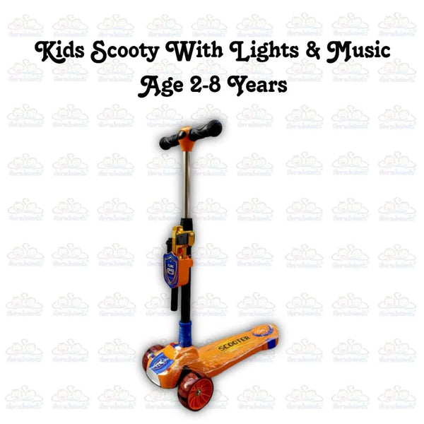 Kids Boy Girl Foldable Scooter Scooty With Wheels Lights and Music