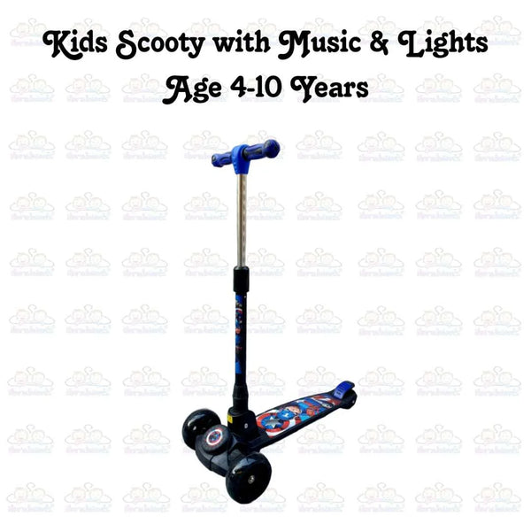 Kids Boy Girl Foldable Scooter Scooty With Wheels Lights and Music