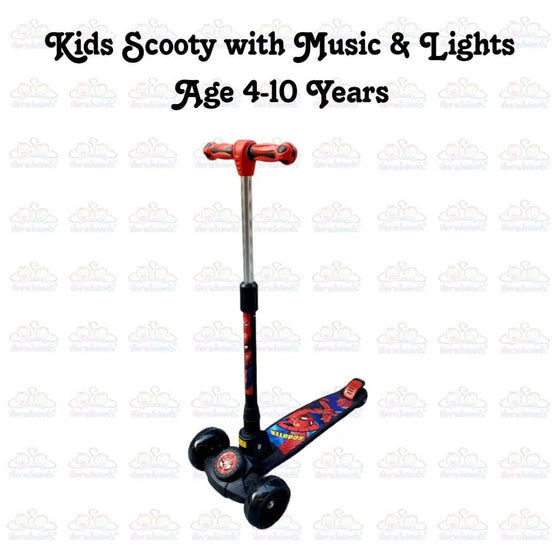 Kids Boy Girl Foldable Scooter Scooty With Wheels Lights and Music