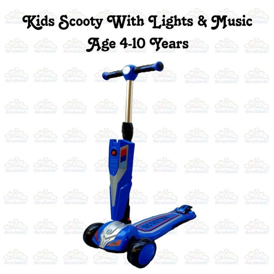 Kids Boy Girl Foldable Scooter Scooty With Wheels Lights and Music