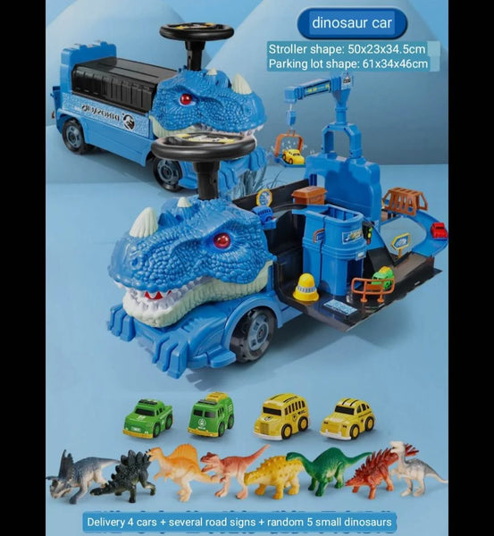 Imported Dinosaur Push Car Blue